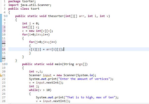 Solved Write a program in Java to implement the topological | Chegg.com