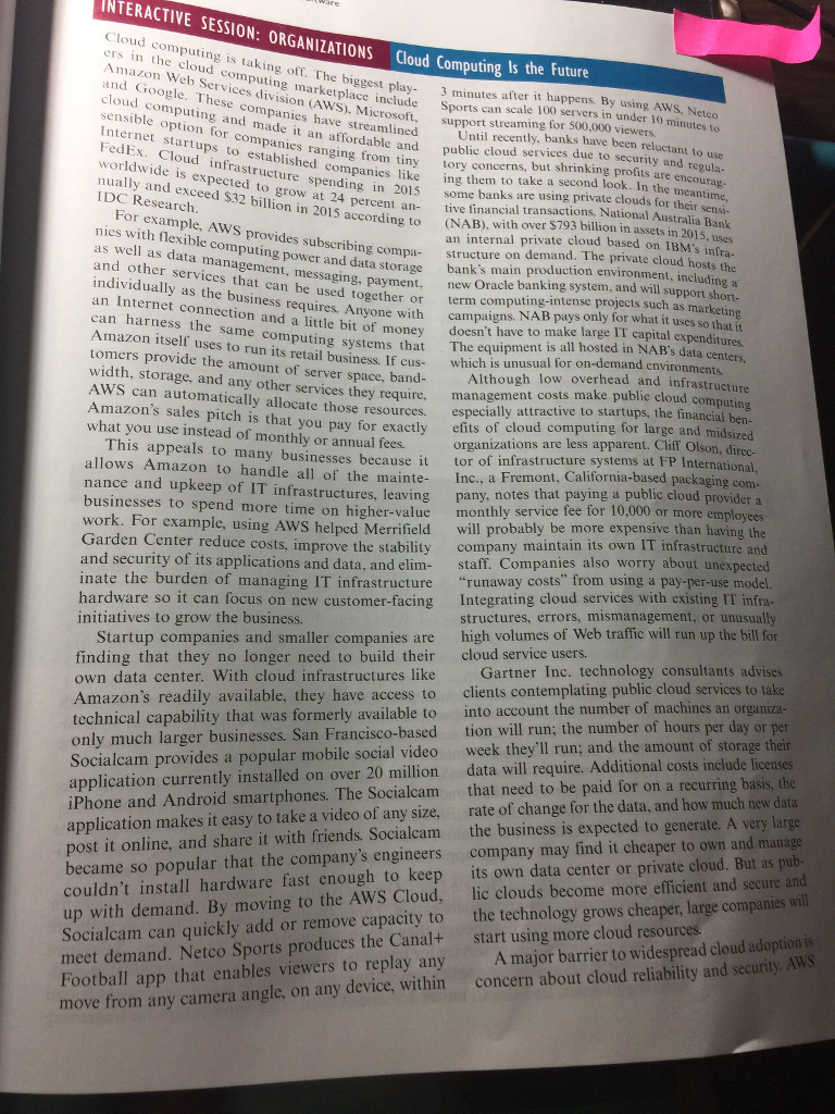 Solved 1. What business benefits do cloud computing services | Chegg.com