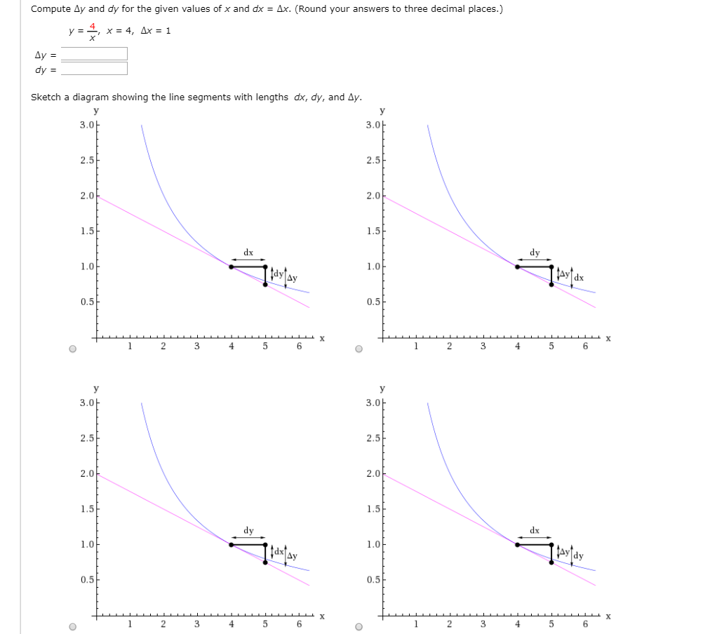 solved-compute-y-and-dy-for-the-given-values-of-x-and-dx-chegg