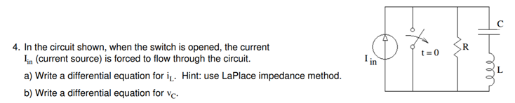 Solved 4. In the circuit shown, when the switch is opened, | Chegg.com