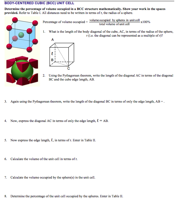 Solved Cr ystal Lattices and Unit Celis Worksheet doc Report | Chegg.com