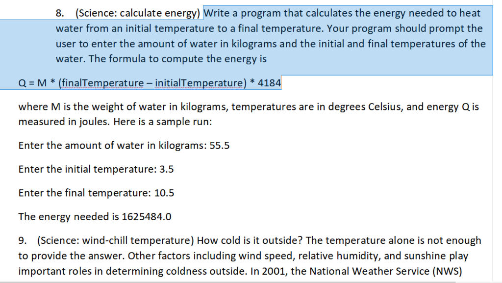 8. (Science: calculate energy) Write a program that | Chegg.com