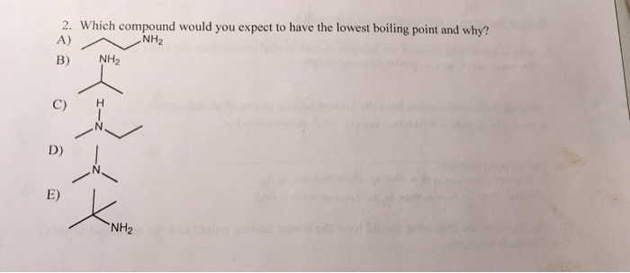 Which Compound Would You Expect To Have The Lowest Boiling Point