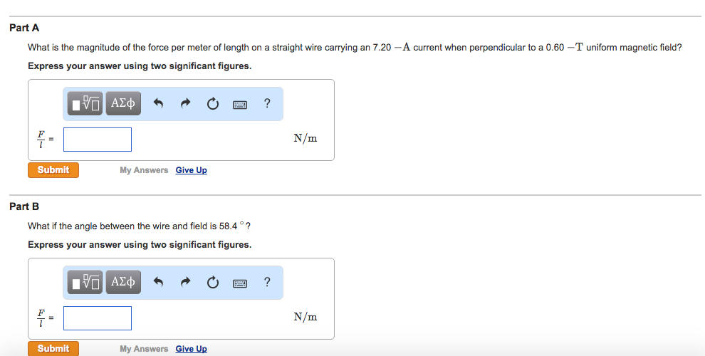 Solved What is the magnitude of the force per meter of