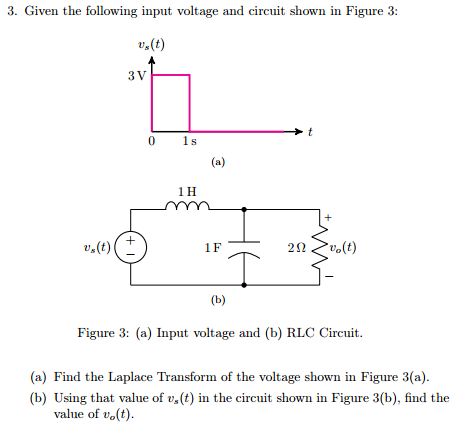 Solved Given the following input voltage and circuit shown | Chegg.com