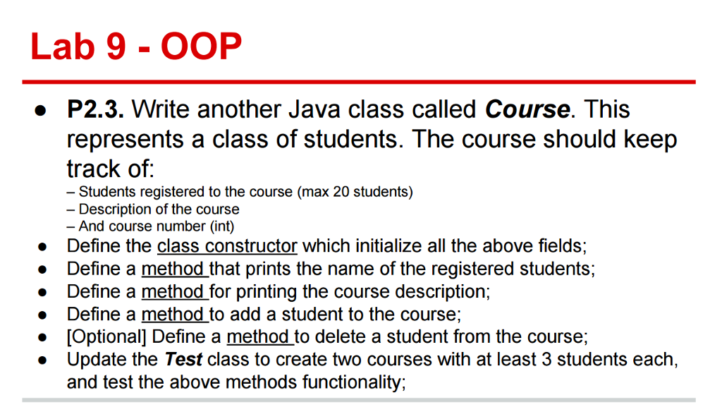 Solved Write another Java class called Course. This | Chegg.com