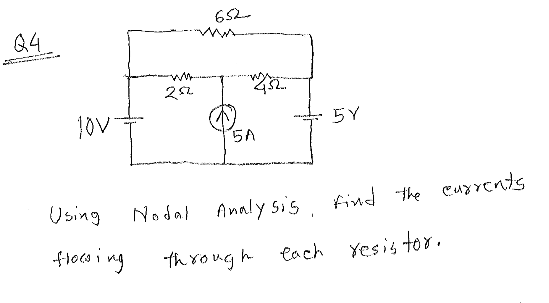 Solved Using Nodal Analysis , Find the currents flowing | Chegg.com