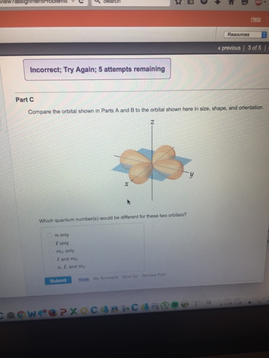 Solved Compare the orbital shown in Parts A and B to the | Chegg.com