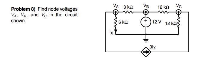 Solved Find node voltages VA, VB and VC in the circuit | Chegg.com