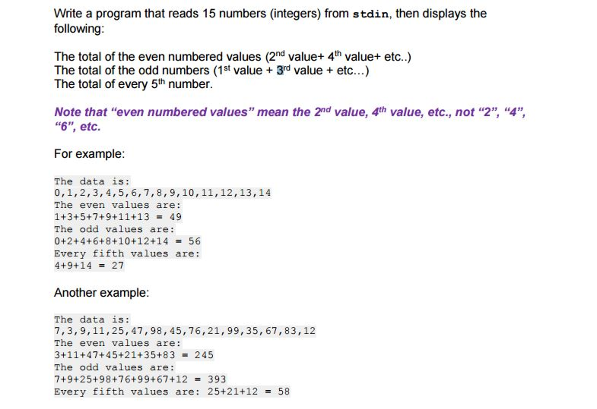 Solved Write a program that reads 15 numbers (integers) from | Chegg.com