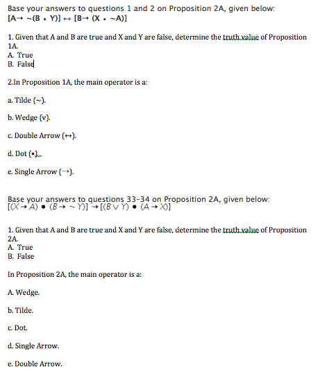 Solved Base your answers to questions 1 and 2 on Proposition | Chegg.com