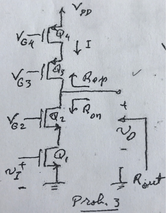 Solved Problem 3: Consider the cascode amplifier with a | Chegg.com