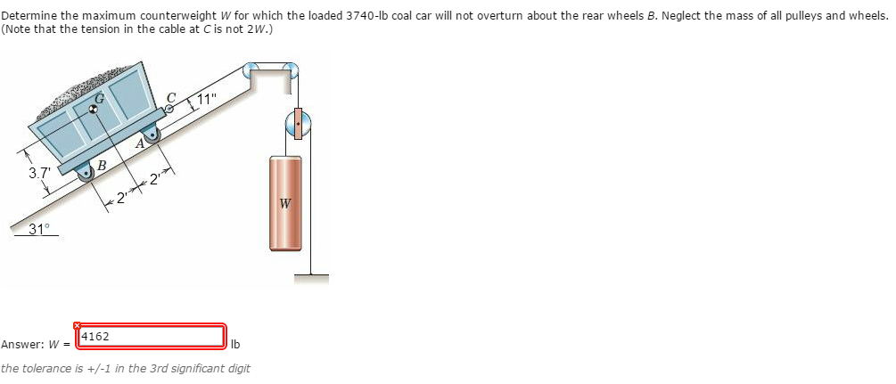 Solved Determine the maximum counterweight W for which the | Chegg.com