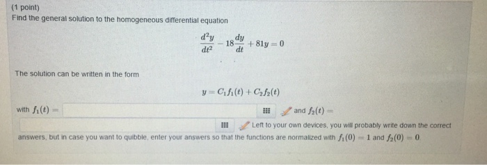 Solved Find the general solution to the homogeneous | Chegg.com