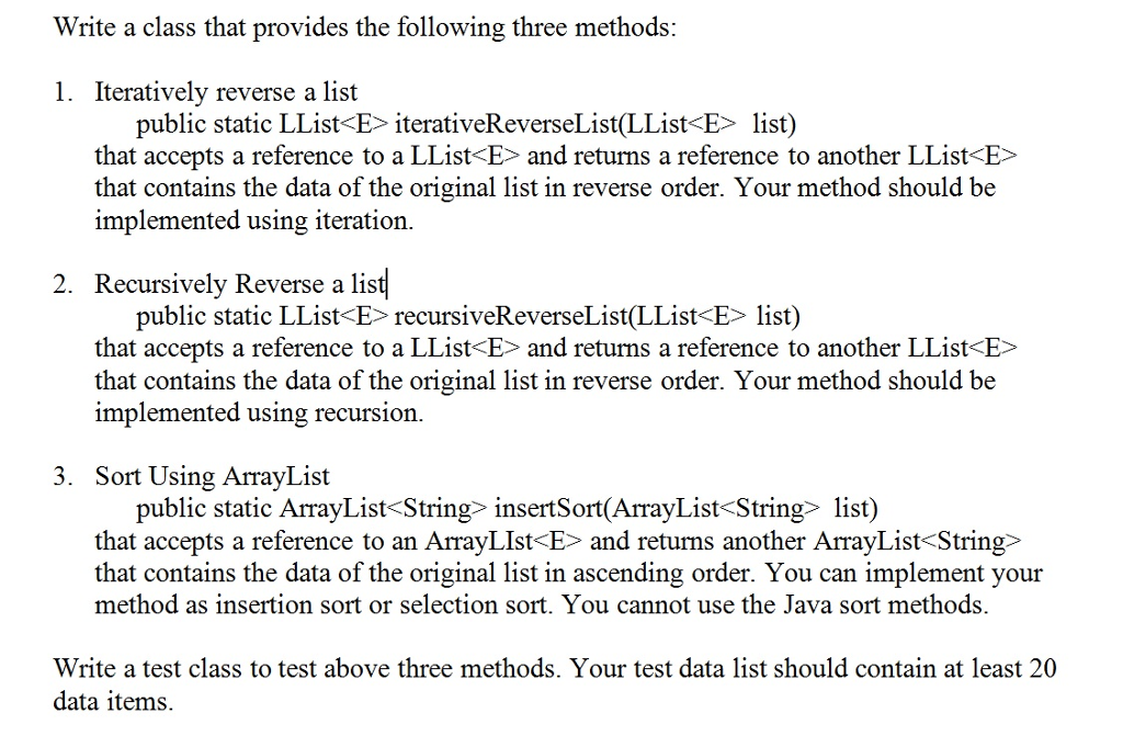 Solved Write a class that provides the following three | Chegg.com