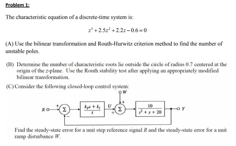 solved-problem-1-the-characteristic-equation-of-a-chegg