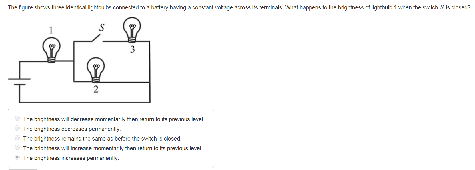 Solved The Figure Shows Three Identical Lightbulbs Connected | Chegg.com