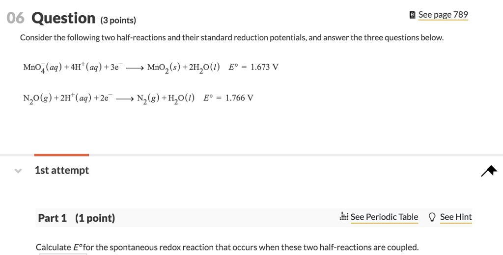 Solved 06 Question (3 points) e See page 789 Consider the | Chegg.com