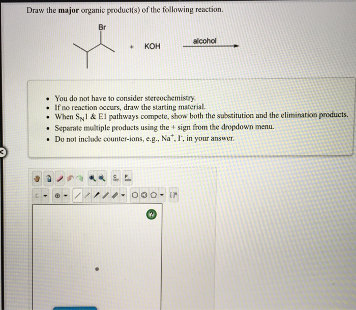 Solved Draw the major organic product(s) of the following