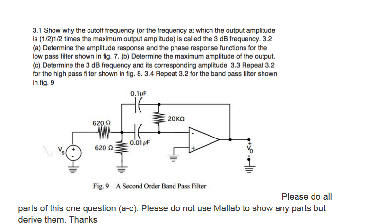 Solved Show Why The Cutoff Frequency (or The Frequency At | Chegg.com