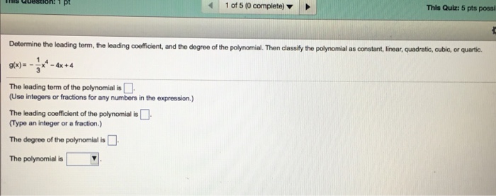 Solved Determine The Leading Term The Leading Coefficient