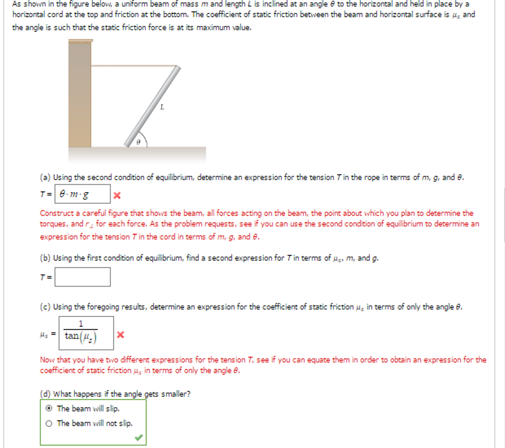 Solved As Shown In The Figure Below, A Uniform Beam Of Mass | Chegg.com