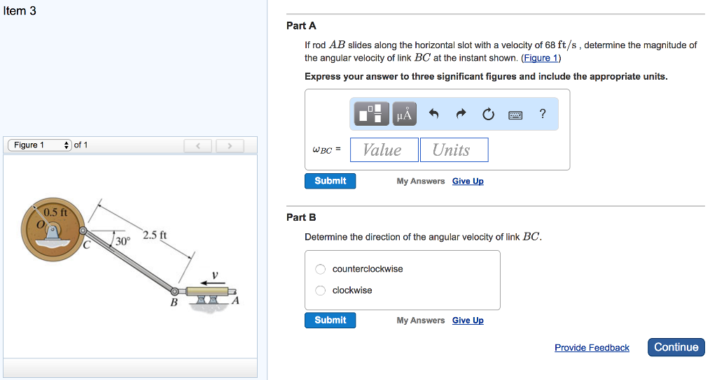 Solved If rod AB slides along the horizontal slot with a