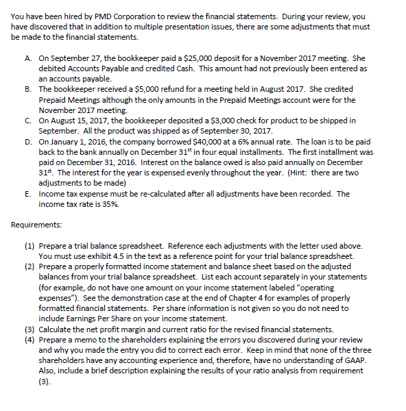 MBA 5850 Fall 2017 Block 2 Case Study #1 PMD | Chegg.com