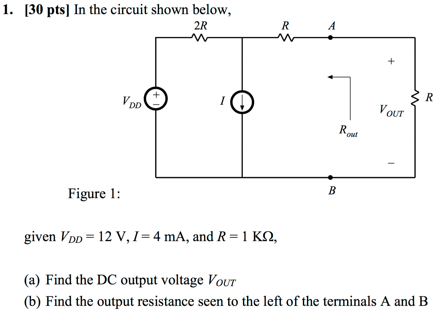 Solved In the circuit shown below, given V_DD = 12 V, I = 4 | Chegg.com