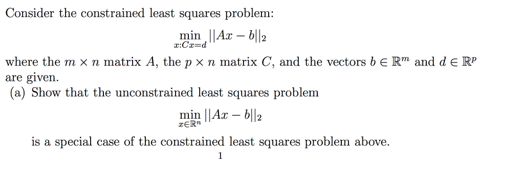 Constrained Least Squares Algorithm