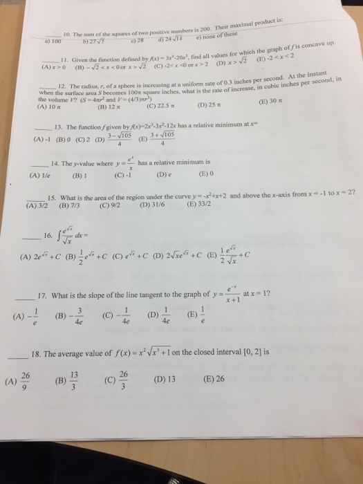 Solved The sum of the squares of two positive numbers is | Chegg.com