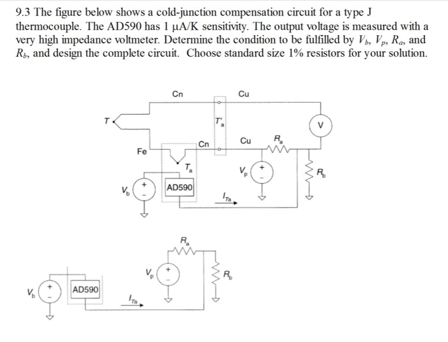 The figure below shows a coldjunction compensation