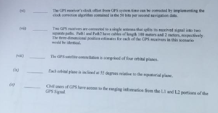 The GPS receiver's clock offset from GPS system time | Chegg.com