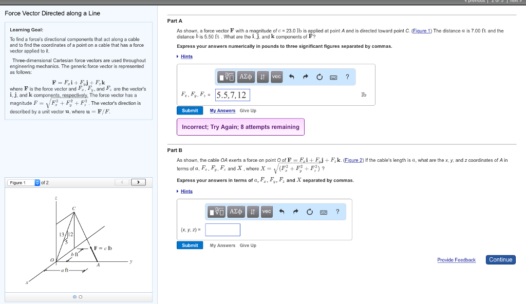 Solved To find a force's directional components that act | Chegg.com