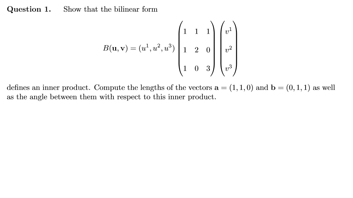 Solved LINEAR ALGEBRA (INNER PRODUCT) Question 1. Show that