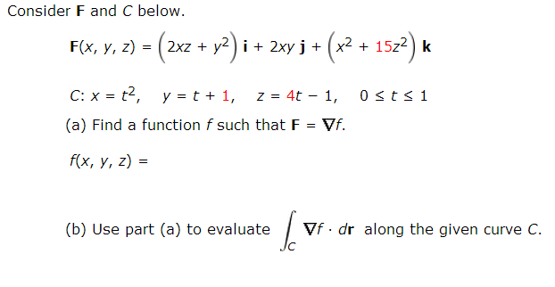 Consider F And C Below F X Y Z 2xz Y2 I Chegg 