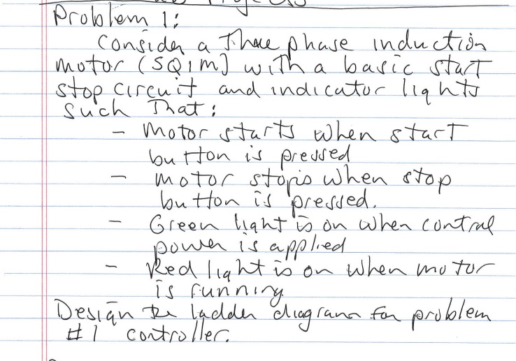 Solved please help me design the motor problem ( ladder | Chegg.com