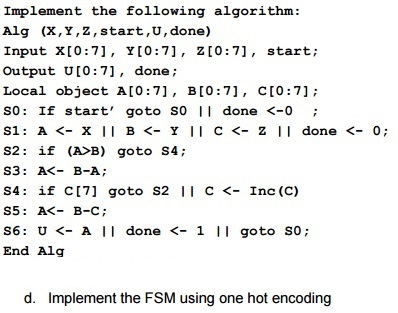 Solved Implement the following algorithm: Alg (x, y, | Chegg.com