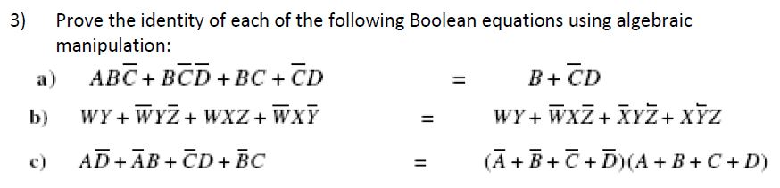 Solved 3) Prove The Identity Of Each Of The Following | Chegg.com