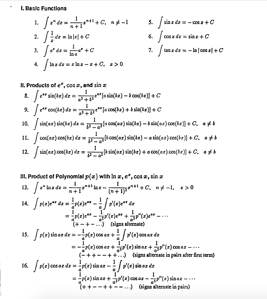 Solved Find the integral. Use the Integral Table if | Chegg.com