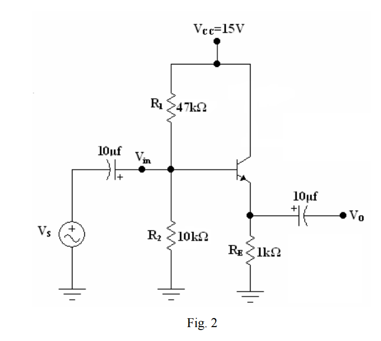 Solved 1. Calculate the dc emitter current IE and the | Chegg.com