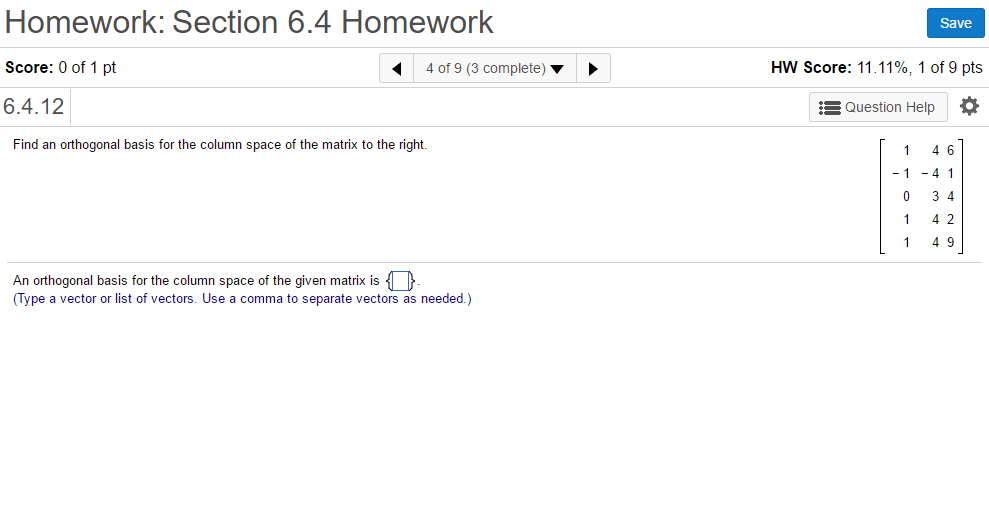 Solved Find an orthogonal basis for the column space of the