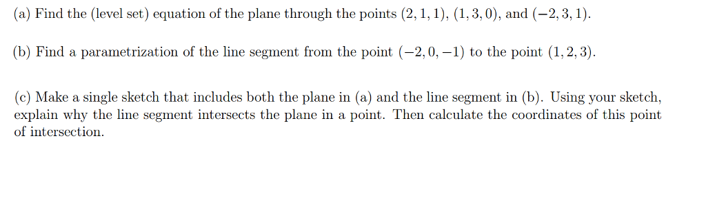 Solved (a) Find the (level set) equation of the plane | Chegg.com