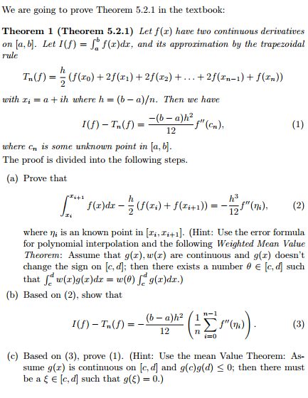 Solved We are going to prove Theorem 5.2.1 in the textbook: | Chegg.com