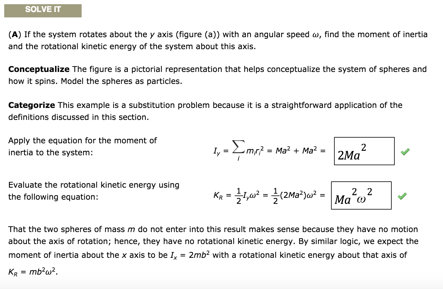 SOLVE IT (A) If the system rotates about the y axis | Chegg.com