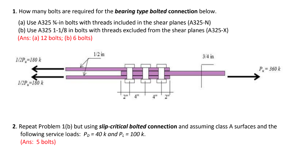 Solved 1. How many bolts are required for the bearing type