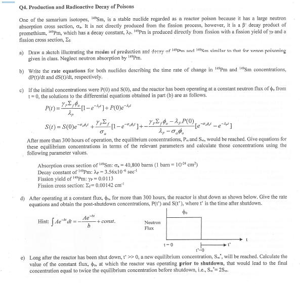 Solved Q4. Production and Radioactive Decay of Polsons One | Chegg.com