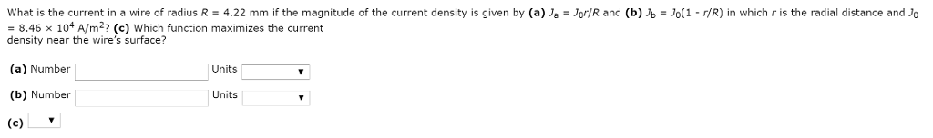Solved What is the current in a wire of radius R = 4.22 mm | Chegg.com