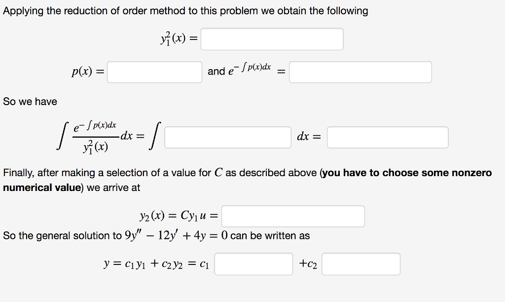 Solved Given A Second Order Linear Homogeneous Differential