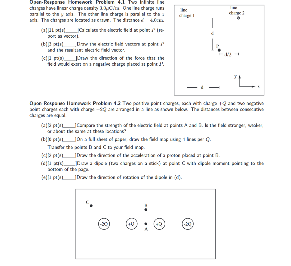 Solved Two infinite line charges have linear charge density | Chegg.com